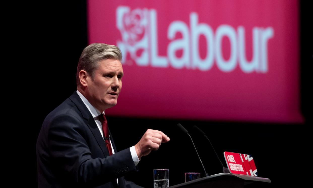 <span>Keir Starmer speaking at the Labour party conference in 2022. The ICO has issued the party with a formal reprimand.</span><span>Photograph: James McCauley/Rex/Shutterstock</span>