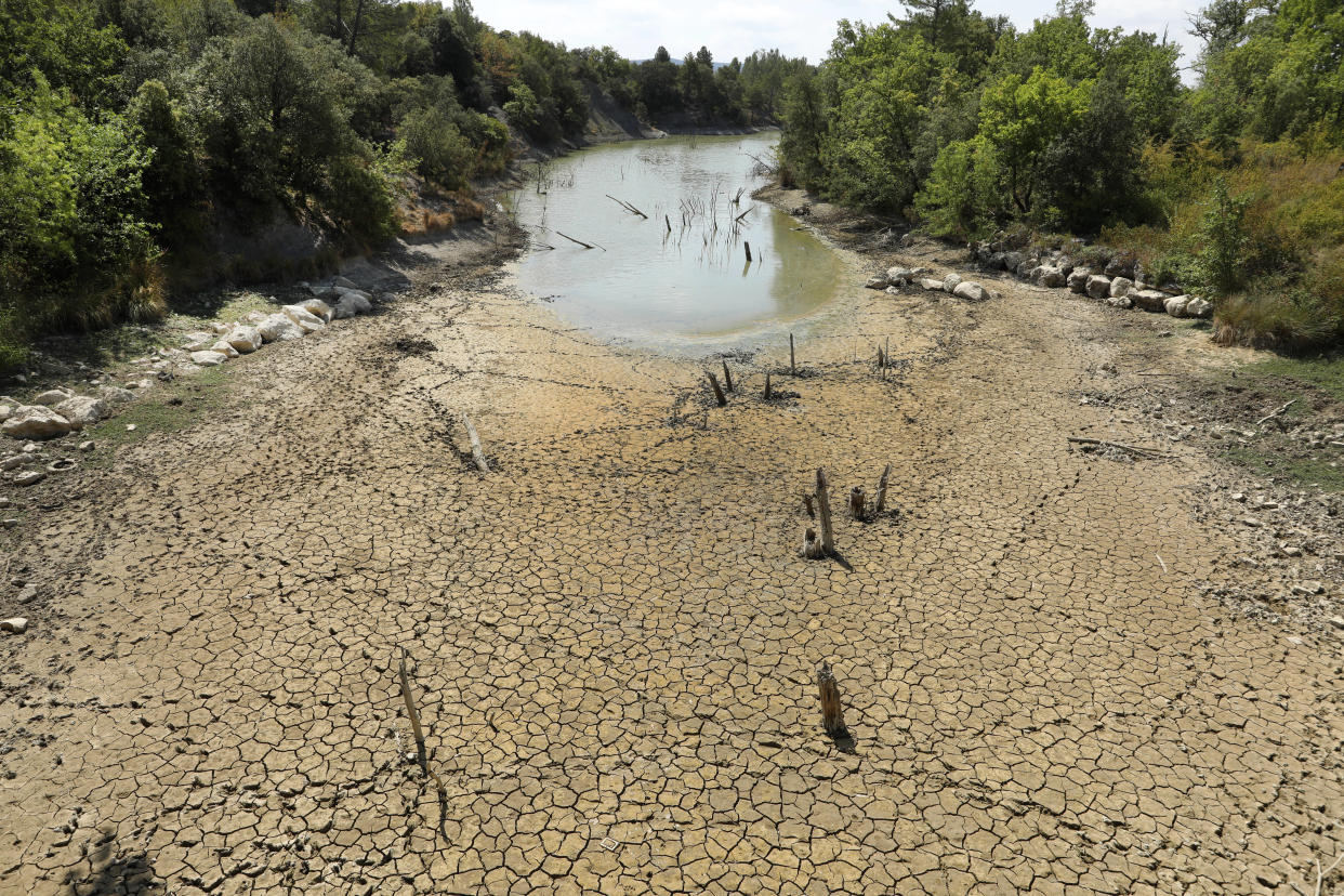 (Image d’illustration) La rivière du Gardon à Anduze dans le Gard, victime de sécheresse le 13 aoput 2022 