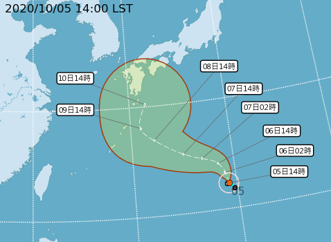 颱風昌鴻往琉球移動 氣象局估：北轉日本機率較高（中央氣象局）