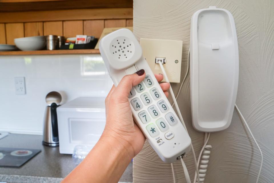 Landline phones work without cell service or power.