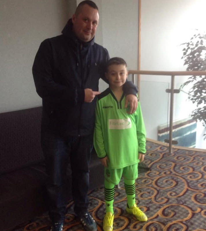 Reece Tansey with dad Ian Nice. (SWNS)