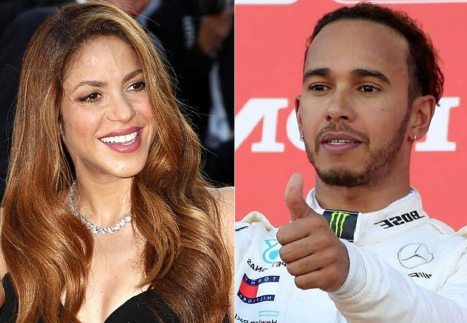 Shakira con Lewis Hamilton / Cortesía 