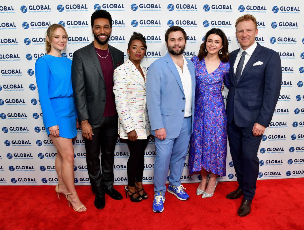 DENVER, COLORADO - NOVEMBER 18: (L-R) Danielle Savre, Anthony Hill, Alexis Floyd, Jake Borelli, Caterina Scorsone and Kevin McKidd attends the Global Down Syndrome Foundation's 15th Annual Be Beautiful Be Yourself Fashion Show at Sheraton Downtown Denver Hotel on November 18, 2023 in Denver, Colorado. (Photo by Tom Cooper/Getty Images for Global Down Syndrome Foundation)<p>Tom Cooper/Getty Images</p>