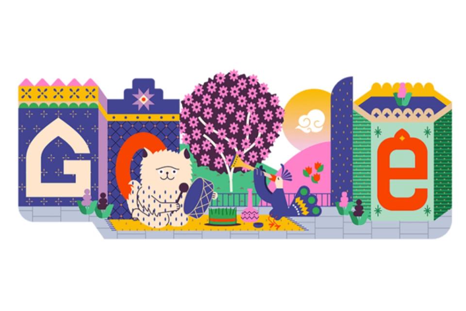 Guest illustration Pendar Yousefi created 19 March’s Google Doodle celebrating Nowruz (Google Doodle)