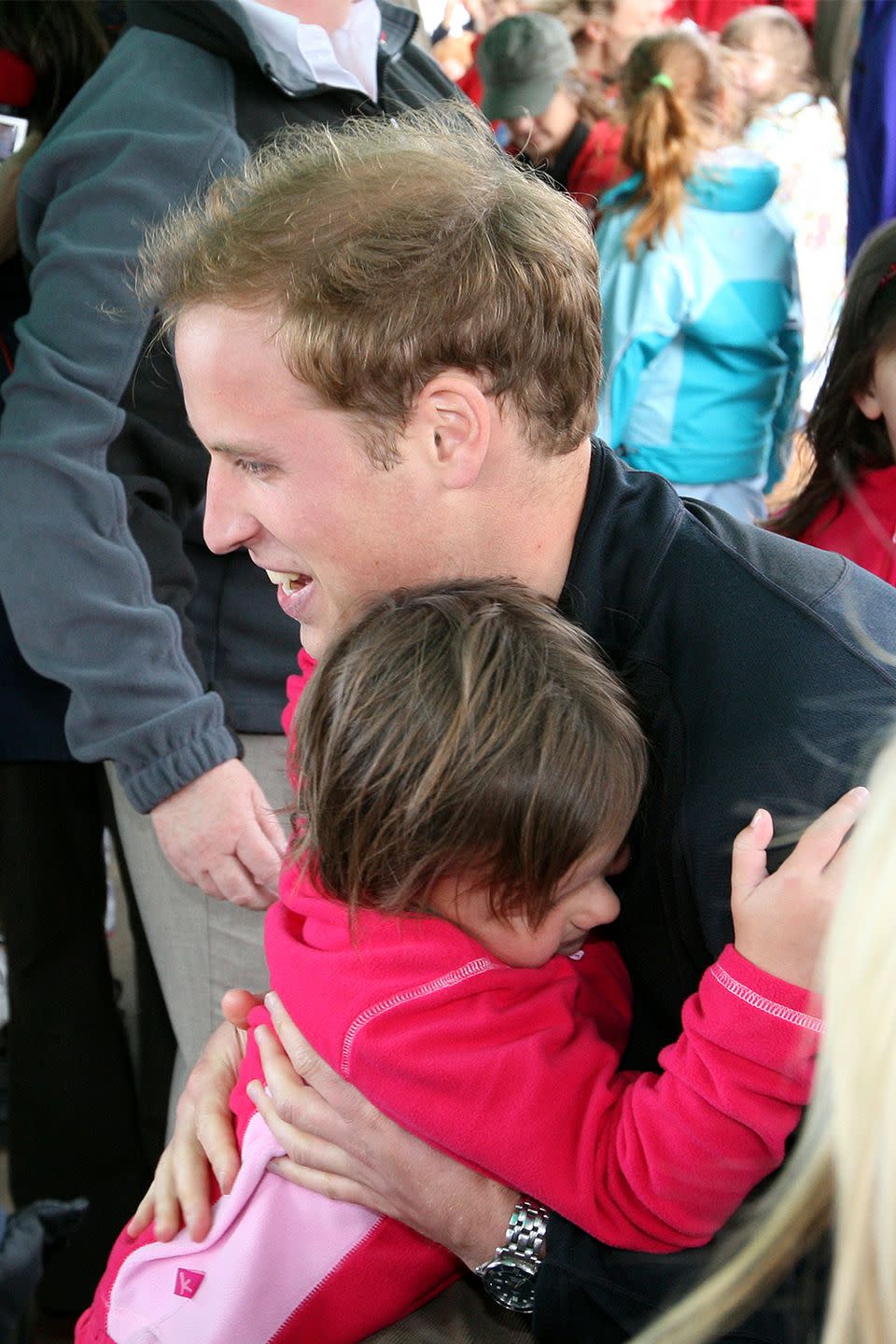 <p>Considering even shaking hands with a royal is prohibited, hugging is definitely off the table. In 2009, Prince William made the cutest exception for a little fan in Ullswater. </p>