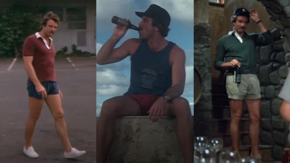 Thomas Magnum in short shorts on Magnum P.I.