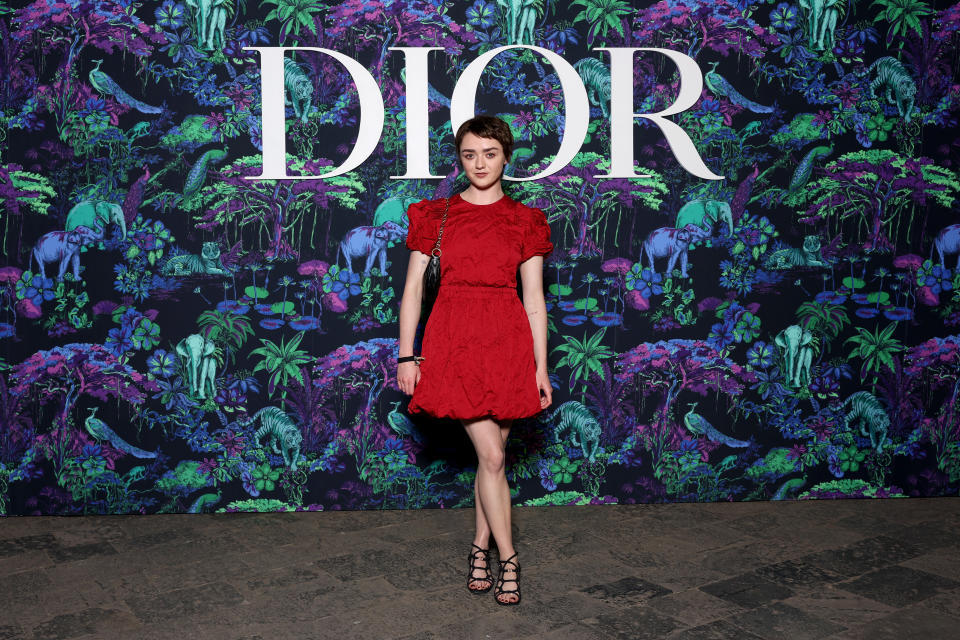 MUMBAI, INDIA - MARCH 30: Maisie Williams attends the Christian Dior Womenswear Fall 2023 show at the Gateway of India monument on March 30, 2023 in Mumbai, India. (Photo by Pascal Le Segretain/Getty Images for Christian Dior)