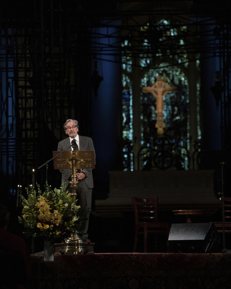 Griffin Dunne attends the Joan Didion celebration of life event on Wednesday, Sept. 21, 2022, at the Cathedral of St. John the Divine in New York. (Photo by Christopher Smith/Invision/AP)