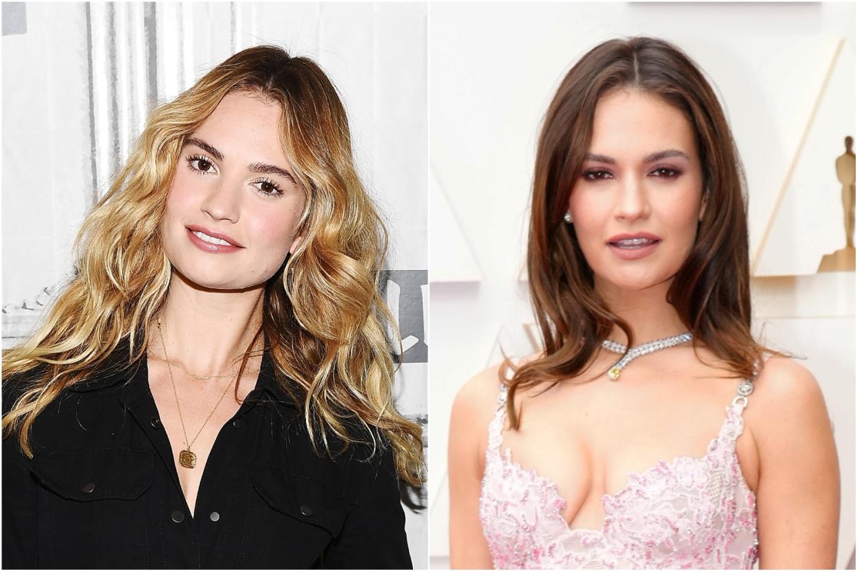 Lily James hair transformation