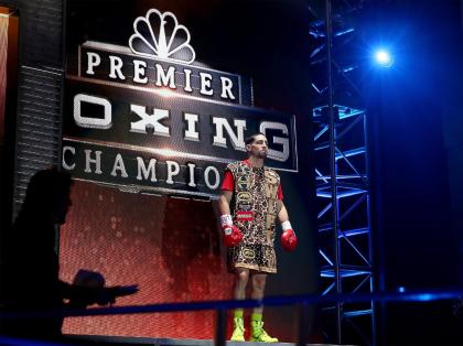 Danny Garcia stands on the Premier Boxing Champions stage before a bout.  (Getty)