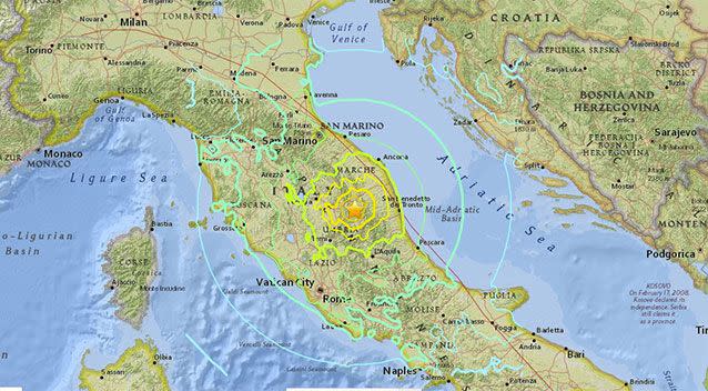 The magnitude 6.0 quake struck a little over two hours after the first quake. Source: US Geological Survey