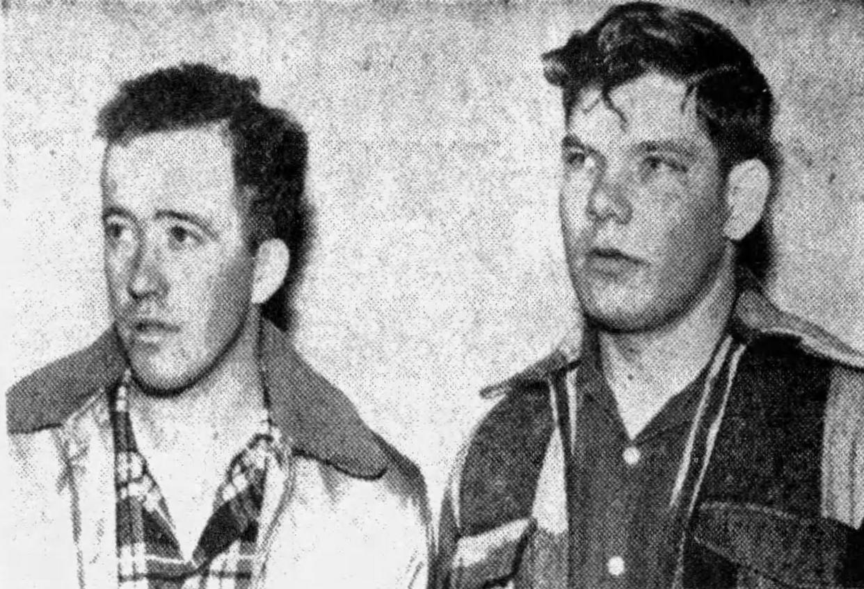 Bob Bowers, left, and John Henry Brown Jr. in a Newark Advocate file photo from March 26, 1952.