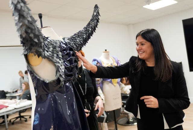 Culture Secretary Lisa Nandy looks at a costume made by students from Buckinghamshire New University