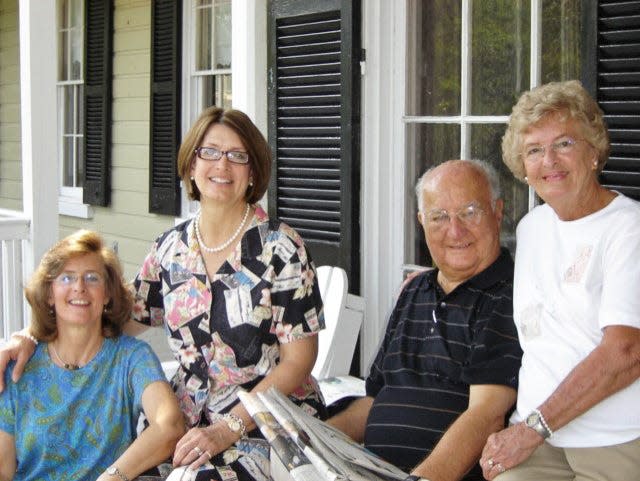 Franklin and Elaine Shank pose for a picture with their daughters, from left, Ann Rohrer and Carolyn Motz, in 2006.