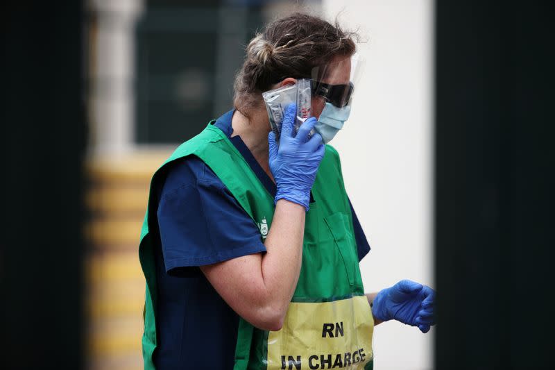 A pop-up clinic begins testing for the coronavirus disease (COVID-19) at Bondi Beach, Sydney