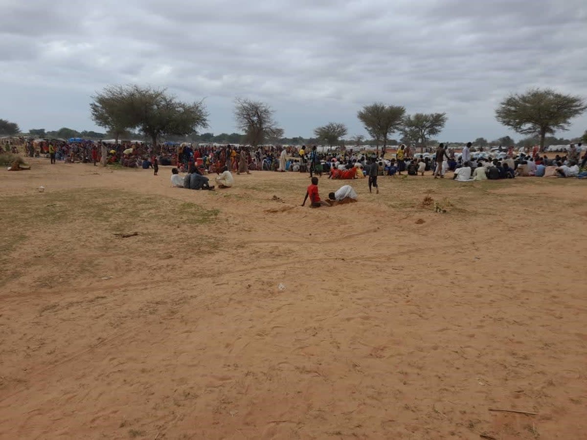 The perilous 28km road to the camps in Adre, Chad, involves at least 10 checkpoints for those escaping El Geneina (Supplied)