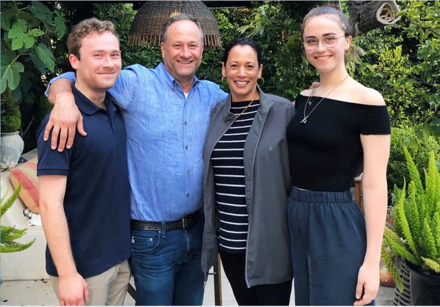 Kamala Harris/Instagram Sen. Kamala Harris and Doug Emhoff with his children, Cole and Ella.