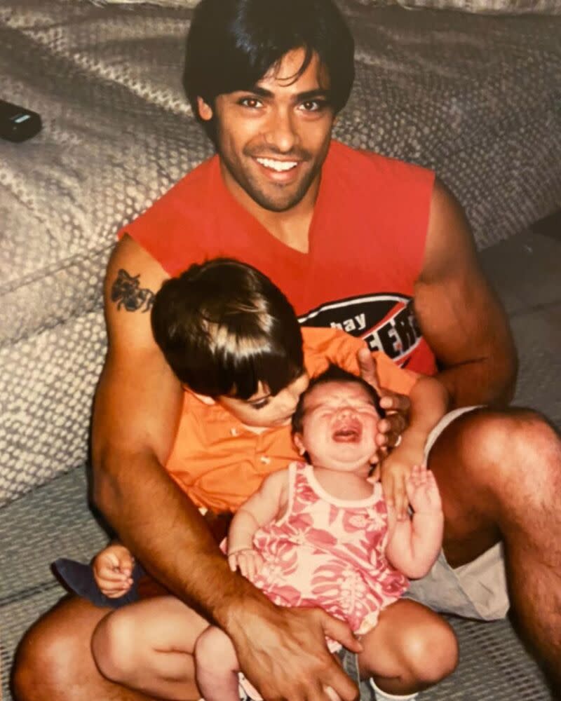 Mark Consuelos with son Michael and daughter Lola | Kelly Ripa/Instagram