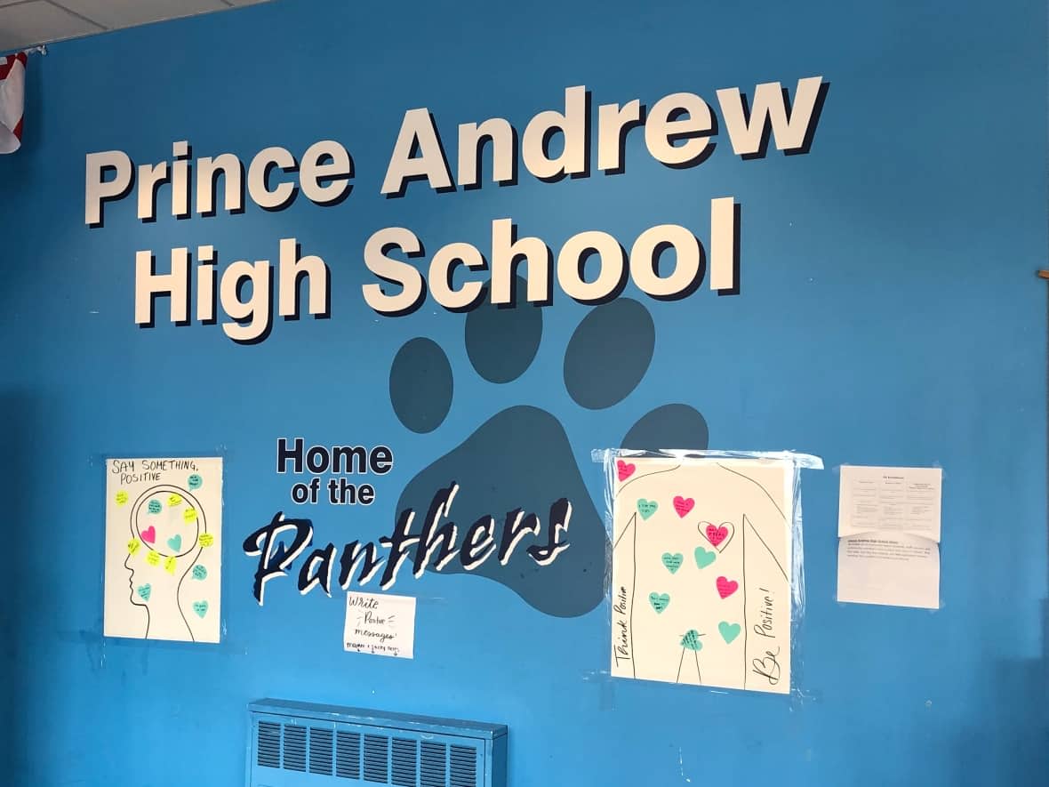 Prince Andrew High School in Dartmouth, N.S., opened in 1960 and was named after the Royal Family member. Prince Andrew stepped down from public duties after being accused of sexual assault. (Jean Laroche/CBC - image credit)