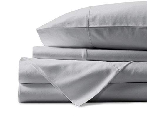 Mayfair Linen 100% Cotton Sheets, Silver Twin Sheets Set, Long Staple Cotton, Sateen Weave for Soft and Silky Feel, Fits Mattress Upto 18'' DEEP Pocket (Amazon / Amazon)