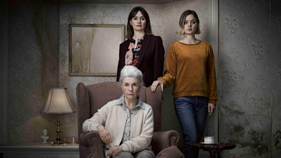 Robyn Nevin, Emily Mortimer and Bella Heathcote in 'Relic'. (Credit: Signature Entertainment)