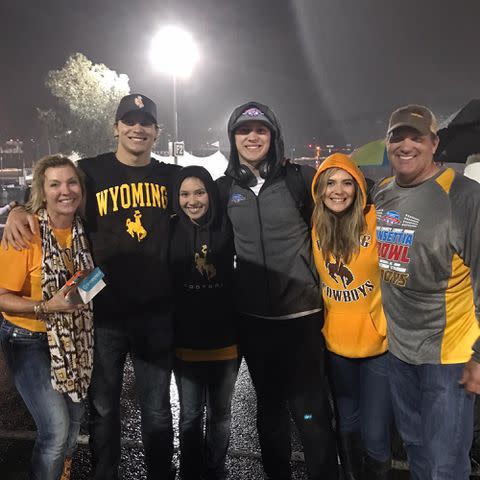 <p>Josh Allen Instagram</p> Josh Allen with his parents Joel and LaVonne, and siblings Nikala, Makenna, and Jason.