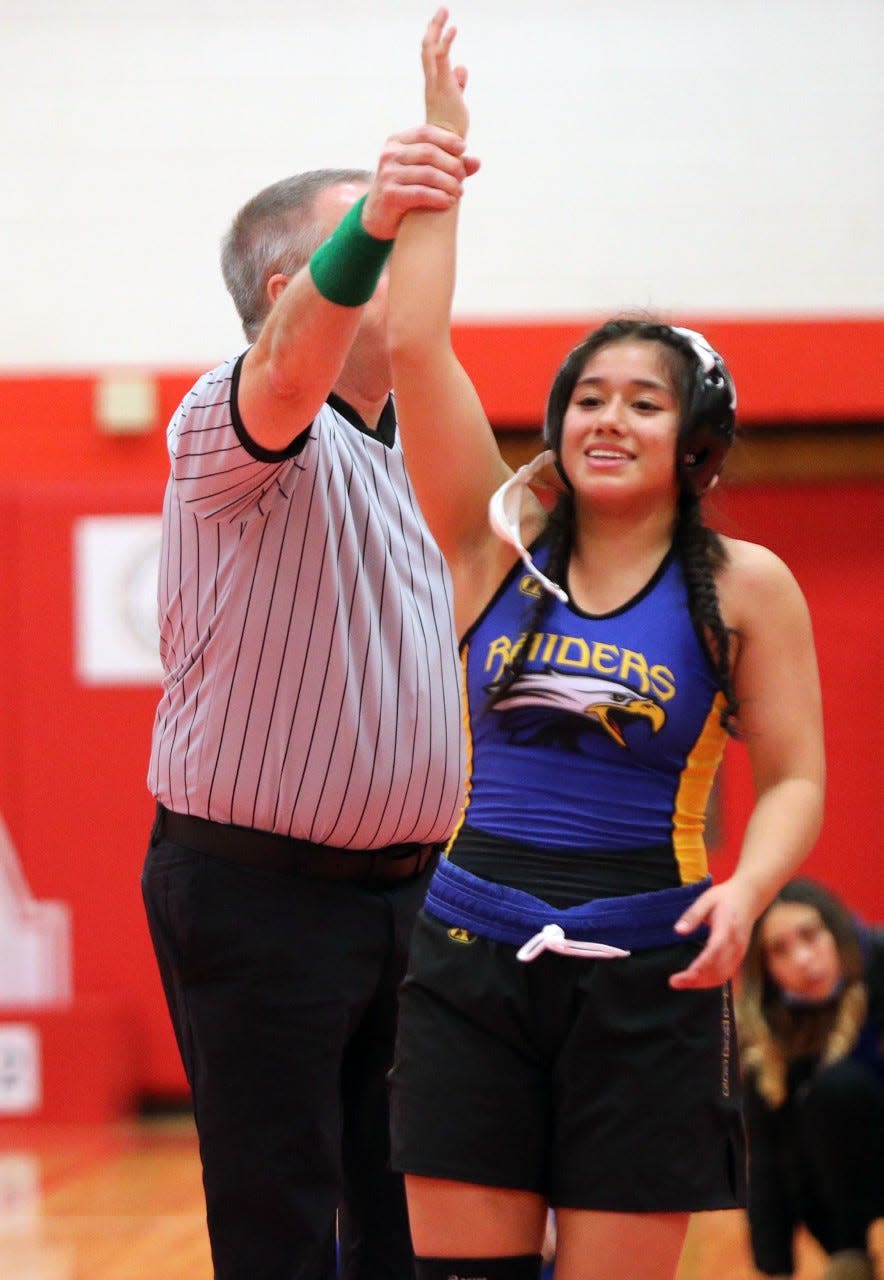 North Brunswick wrestler Dayana Hoyos won the 114 pound title at the 2022 GMC Girls Wrestling Tournament