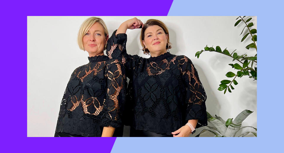 Claire Hall and Nina Ambrose are style gurus and influencers whose popular series Size By Side shows fans how clothes look on different bodies. (Supplied)