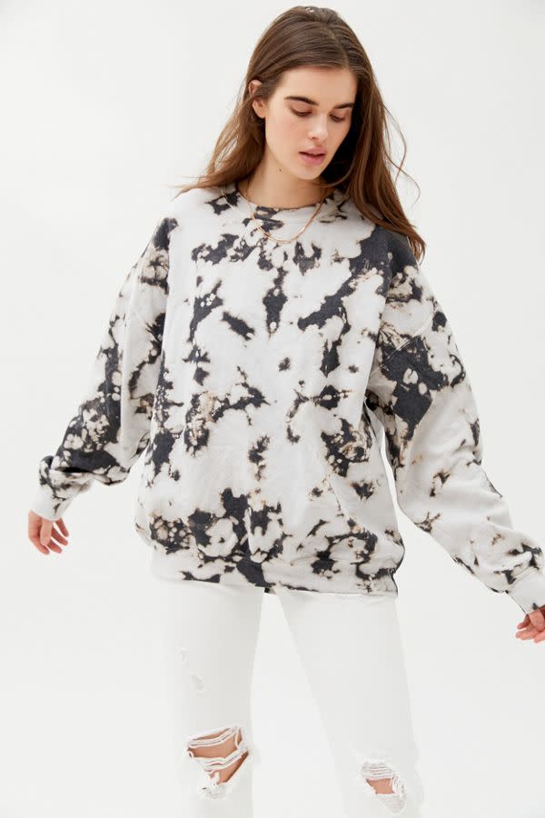 Urban Renewal Recycled Monochrome Tie-Dye Crew Neck Sweatshirt