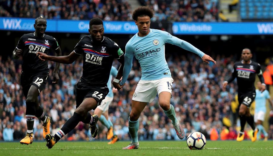 Leroy Sane’s opener against Crystal Palace was his fifth goal in as many games.