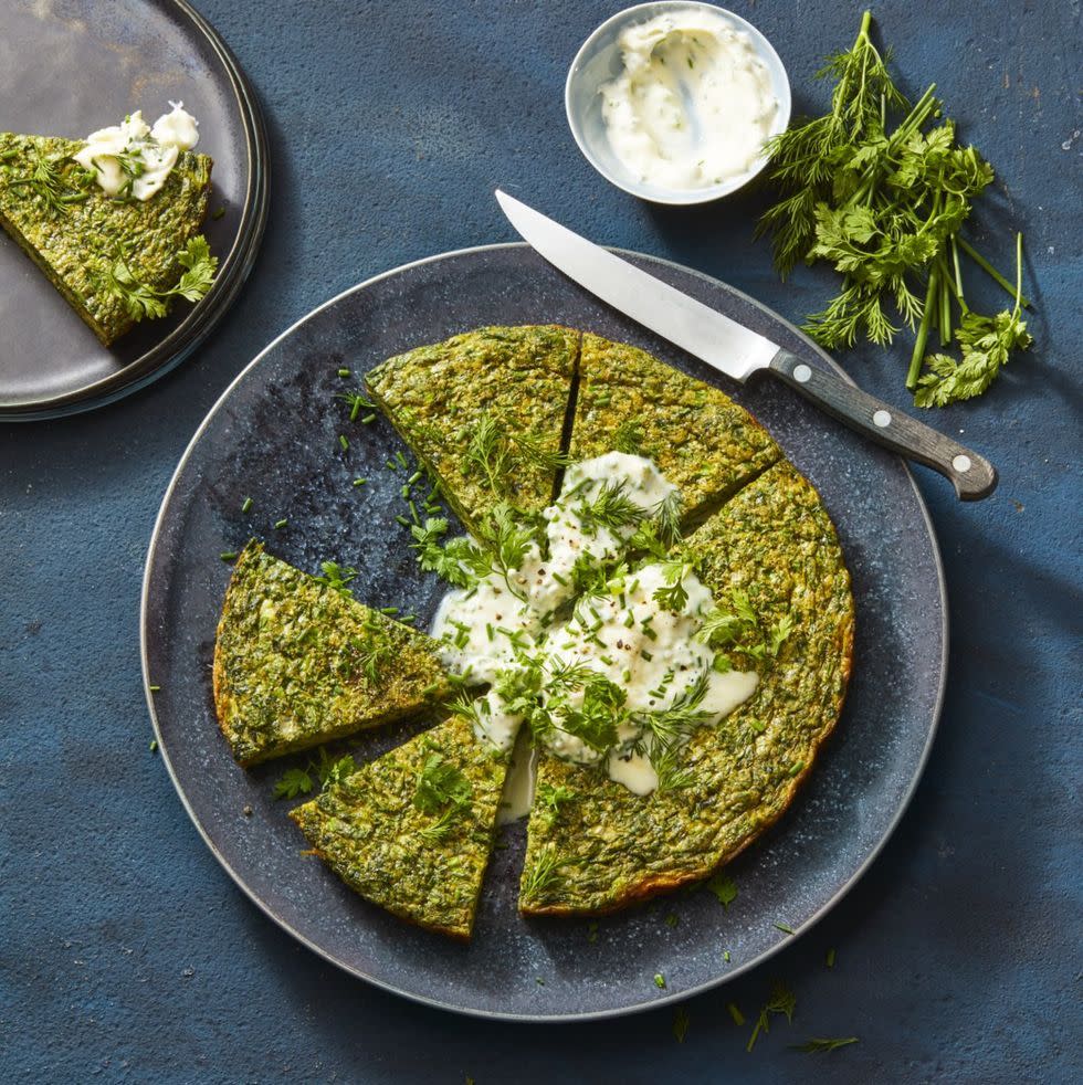 herby frittata on a plate