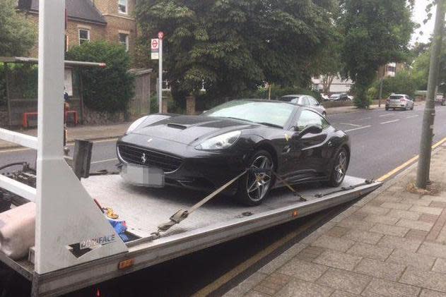Joyrider: A man was caught driving his dad's £150,000 sports car while he was on holiday. Police seized the vehicle: Bromley MPS