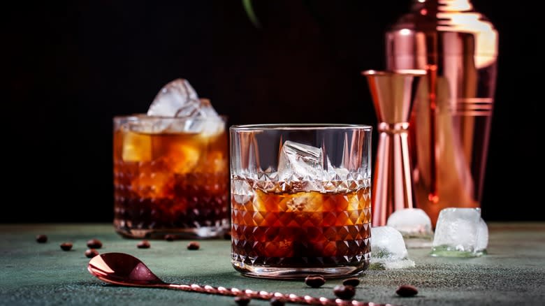 prepared black Russian cocktail