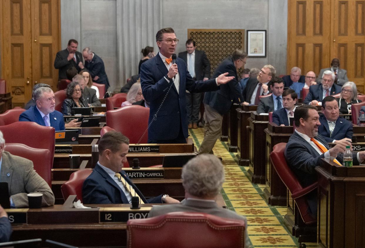 Rep. Ryan Williams- R- Cookeville, during a House session on March 28, 2024.