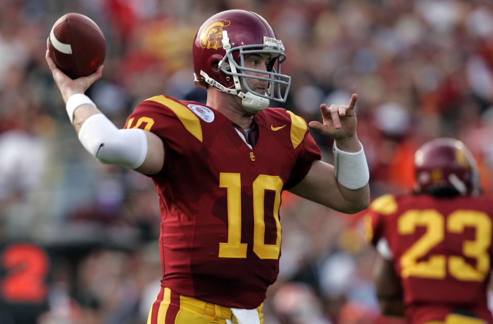 USC's John David Booty throws against Illinois in the 2008 Rose Bowl.