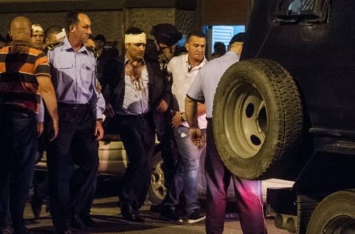 Social Democrats leader Zoran Zaev, who has since become prime minister, with his head bandaged after the rioting on April 27, 2017