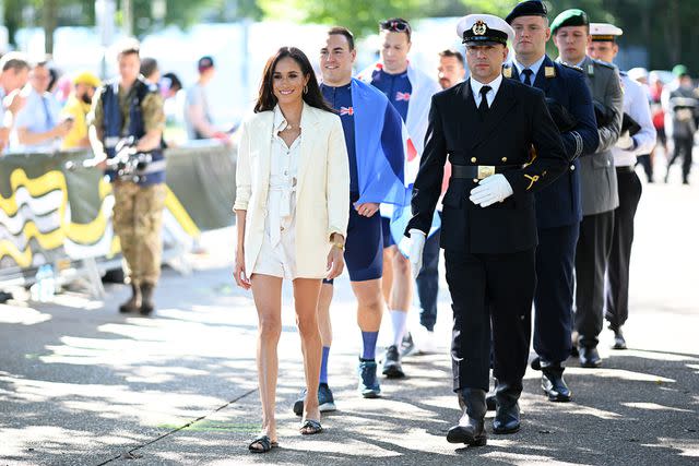 <p>Lukas Schulze/Getty Images</p> Meghan Markle at the 2023 Invictus Games