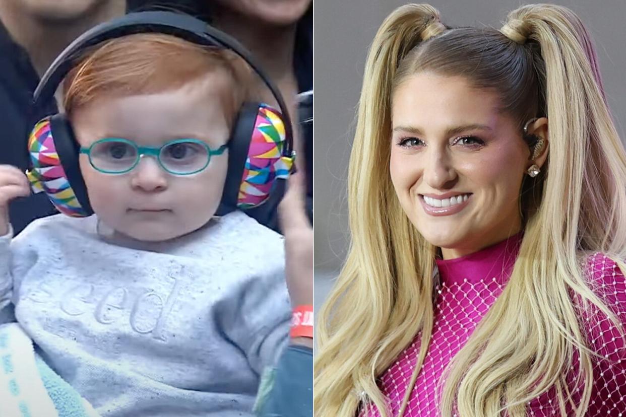Meghan Trainors son joins her at today show for album release