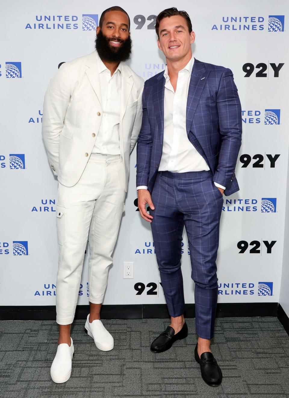 <p>Matt James and Tyler Cameron arrive for the <em>You Deserve Better</em> conversation at the 92nd Street Y on July 28 in N.Y.C.</p>