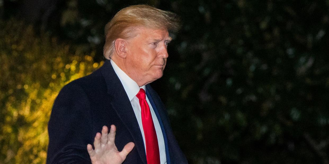 President Donald Trump waves as he leaves the White House, Monday, Jan. 20, 2020, in Washington to attend the annual economic forum in Davos, Switzerland. (AP Photo/Manuel Balce Ceneta)