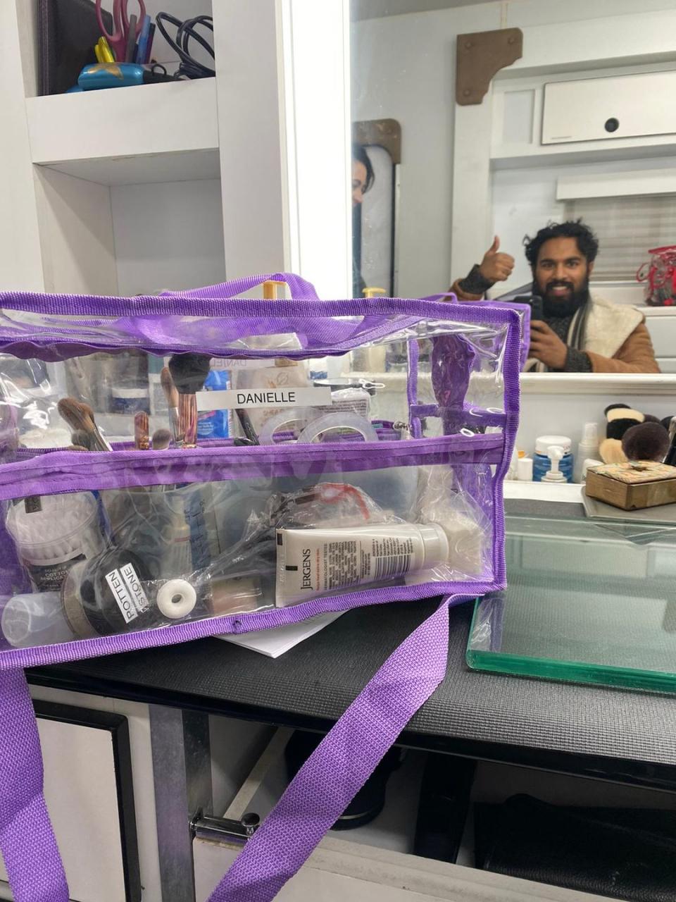 <p>"Himesh [Patel, who plays the series's Jeevan] sent this to me. He was on set and was joking with me saying he was going to use something from my bag. We were in Chicago at the same time but never had any scenes together, so while we weren’t together we still got to have that kind of bonding experience."<br></p>