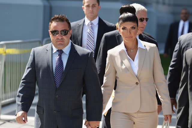 <p>Mike Coppola/Getty </p> Joe Giudice (left) and Teresa Giudice (right)