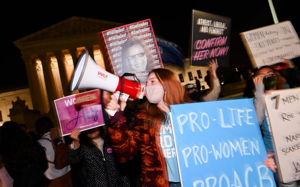 Anti-abortion activists celebrated outside the White House - GETTY IMAGES