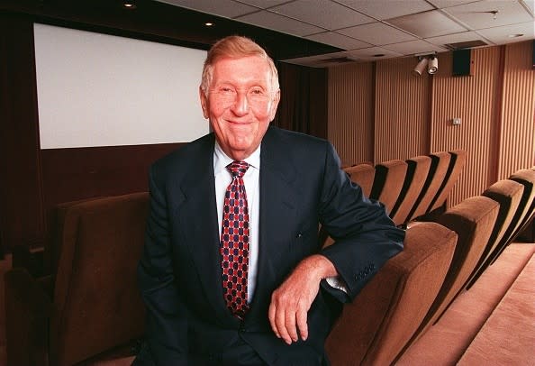 Sumner Redstone in screening room at National Amusements .Sumner M. Redstone (Photo: Business Wire)