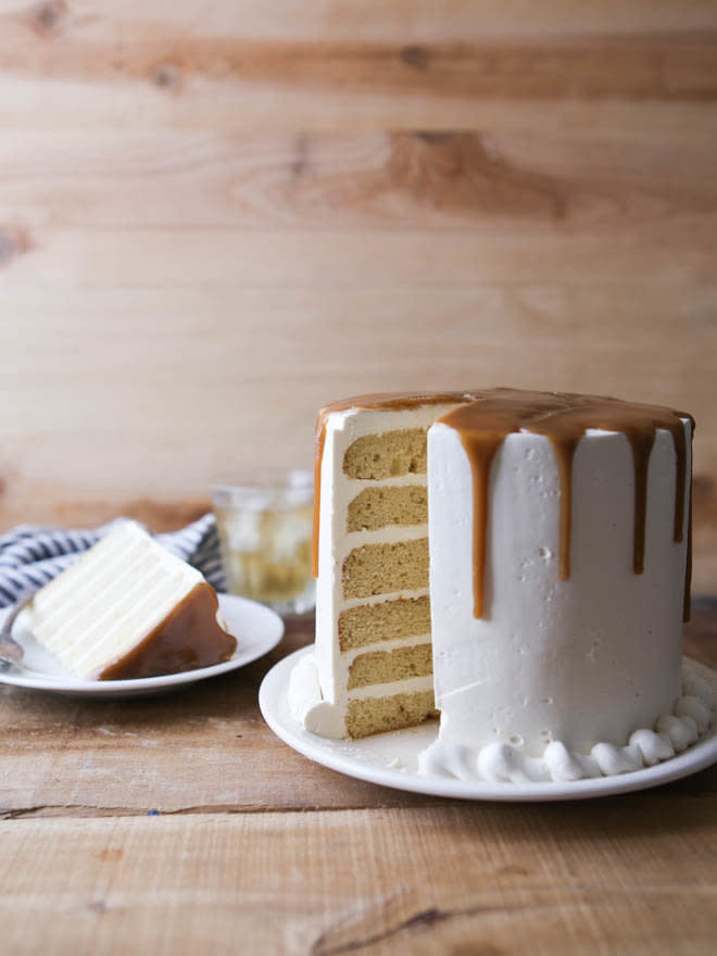 <strong>Get the <a href="https://www.completelydelicious.com/boubon-butterscotch-layer-cake/" target="_blank">Bourbon Butterscotch Layer Cake</a> recipe from Completely Delicious</strong>