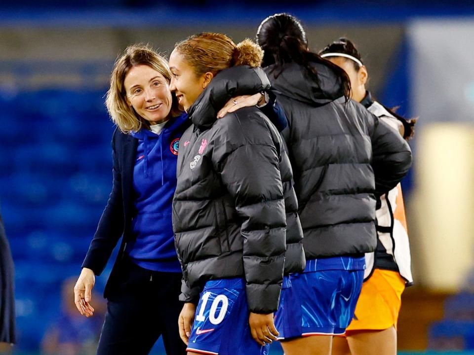 Sonia Bompastor won her first Champions League match in charge of Chelsea (Action Images via Reuters)