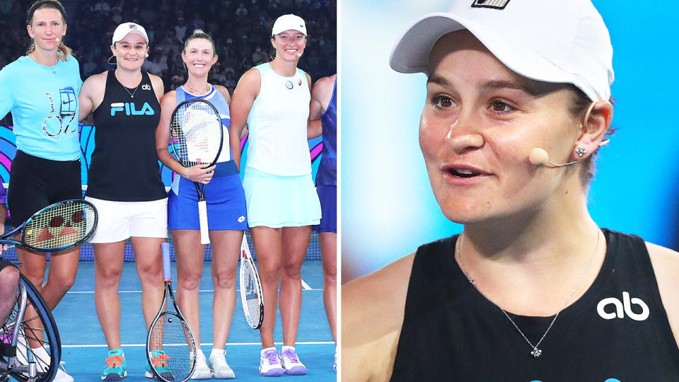 Ash Barty, pictured here making her return to the Australian Open for kids day.