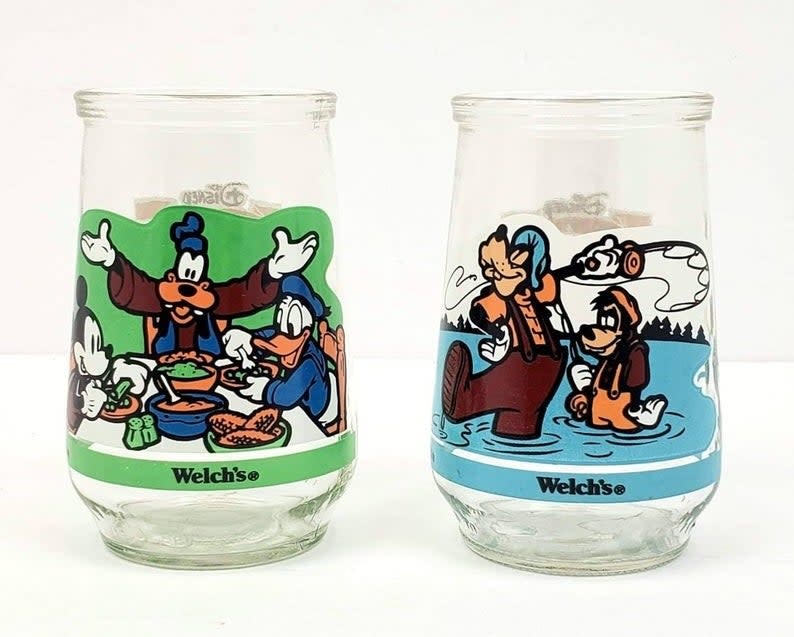 Two Goofy Welch's glasses