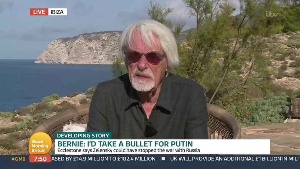 Ecclestone dio la entrevista a la cadena ITV desde Ibiza. (Foto: ITV).