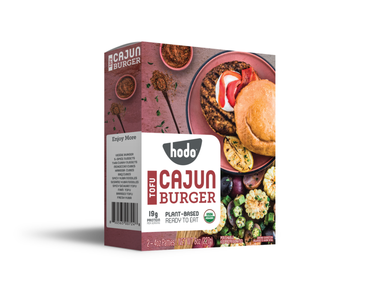 10) Hodo Tofu Cajun Burgers, 12-Count